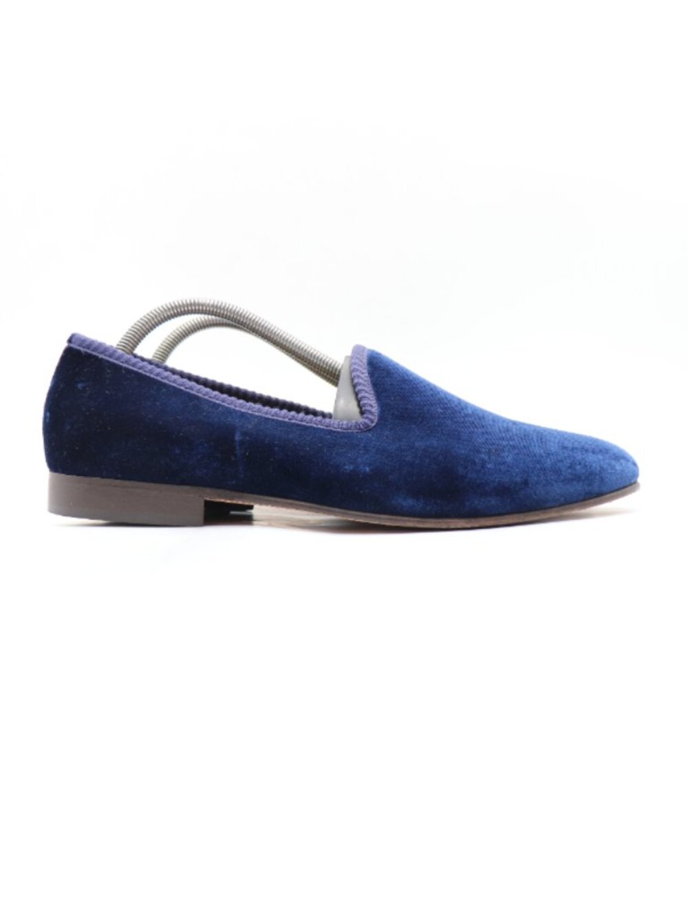 Del Toro Men’s 10 Blue Velvet Slip On Venetian Loafers Elegant Classic Italian